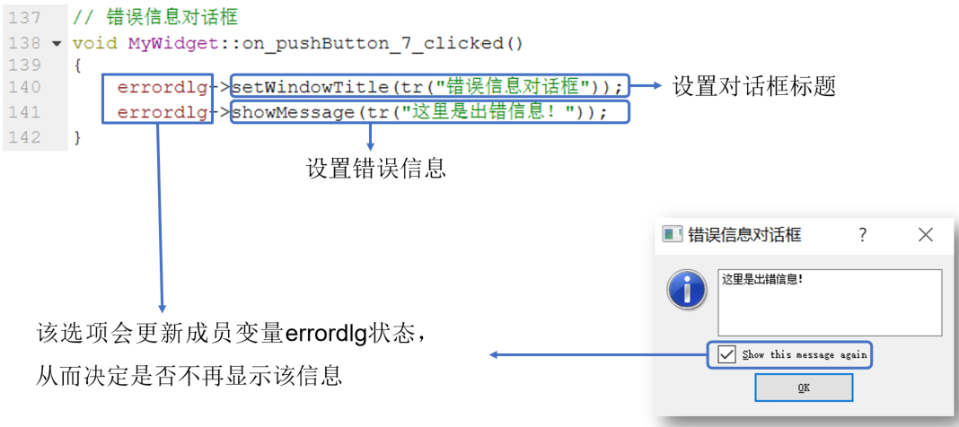 错误信息对话框